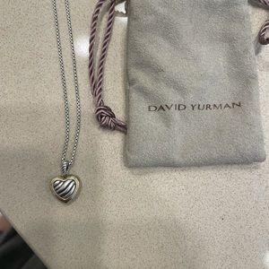 David Yurman mint silver and 18 carat gold heart necklace